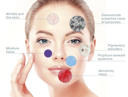 7 ngôn ngữ Độ nhám của da Máy phân tích da mặt Thiết bị khám da liễu