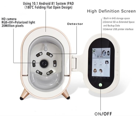 Máy quét da mặt 50HZ Thiết bị phân tích da chẩn đoán da mặt