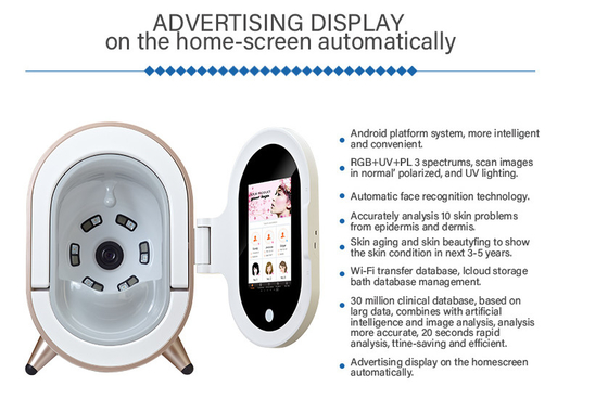 Đèn gỗ Máy phân tích da Magic Mirror thông minh với màn hình cảm ứng
